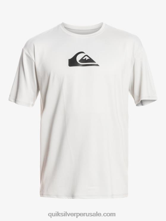 Quiksilver N8LNT884 hombres gris violeta playera de surf de manga corta UPF 50 Solid Streak