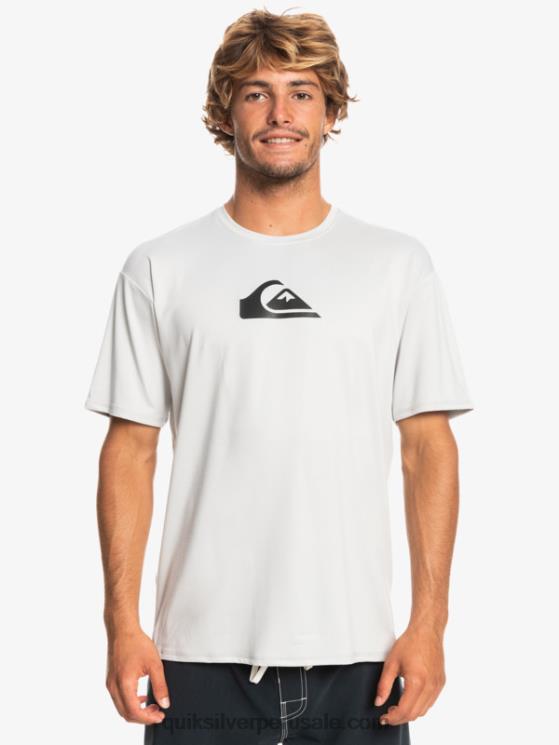 Quiksilver N8LNT884 hombres gris violeta playera de surf de manga corta UPF 50 Solid Streak
