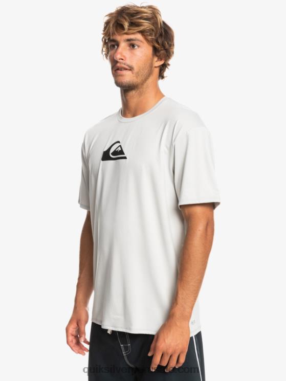 Quiksilver N8LNT884 hombres gris violeta playera de surf de manga corta UPF 50 Solid Streak