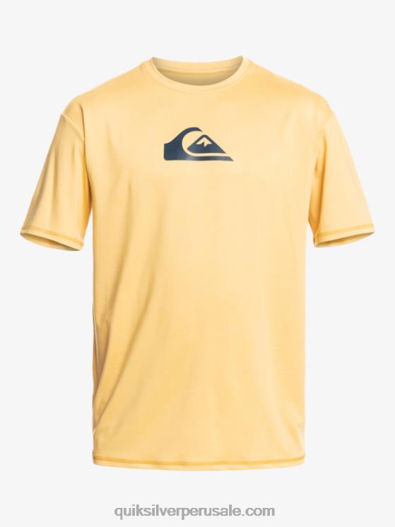 Quiksilver N8LNT887 hombres trigo playera de surf de manga corta UPF 50 Solid Streak