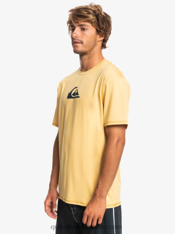 Quiksilver N8LNT887 hombres trigo playera de surf de manga corta UPF 50 Solid Streak