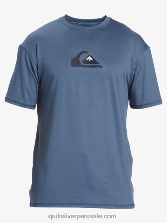 Quiksilver N8LNT888 hombres mar de bering playera de surf de manga corta UPF 50 Solid Streak