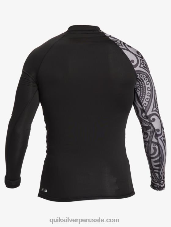 Quiksilver N8LNT923 hombres negro camiseta de surf de manga larga hawaii big island upf 50