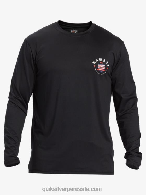 Quiksilver N8LNT924 hombres negro camiseta de surf de manga larga hawaii royal upf 50