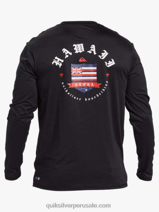 Quiksilver N8LNT924 hombres negro camiseta de surf de manga larga hawaii royal upf 50