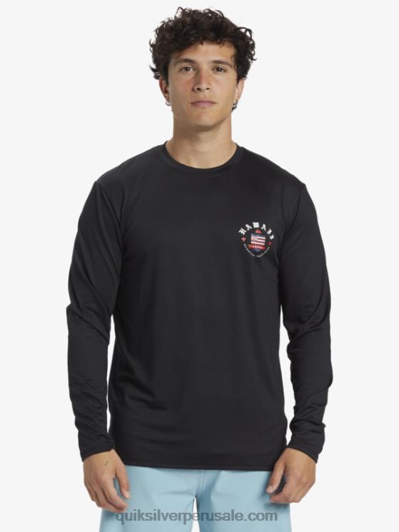 Quiksilver N8LNT924 hombres negro camiseta de surf de manga larga hawaii royal upf 50