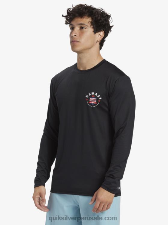 Quiksilver N8LNT924 hombres negro camiseta de surf de manga larga hawaii royal upf 50