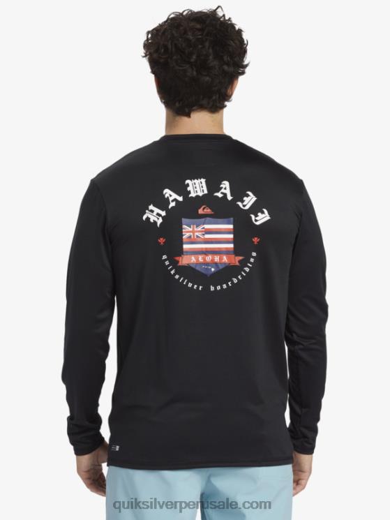 Quiksilver N8LNT924 hombres negro camiseta de surf de manga larga hawaii royal upf 50