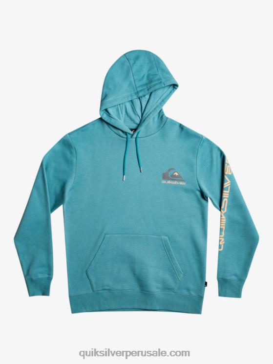 Quiksilver N8LNT1030 hombres azul bretaña sudadera con logo omni en la parte superior de polar