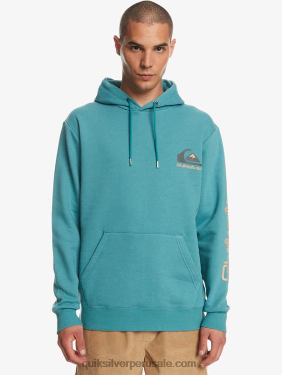 Quiksilver N8LNT1030 hombres azul bretaña sudadera con logo omni en la parte superior de polar
