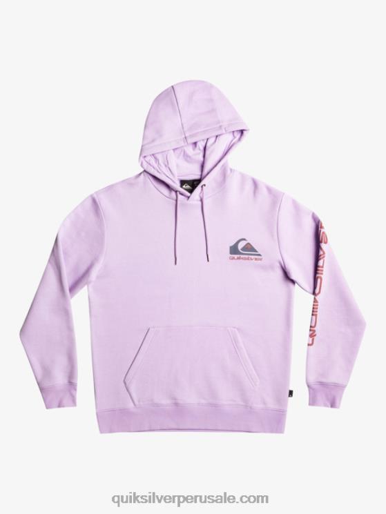 Quiksilver N8LNT1031 hombres lila pastel sudadera con logo omni en la parte superior de polar