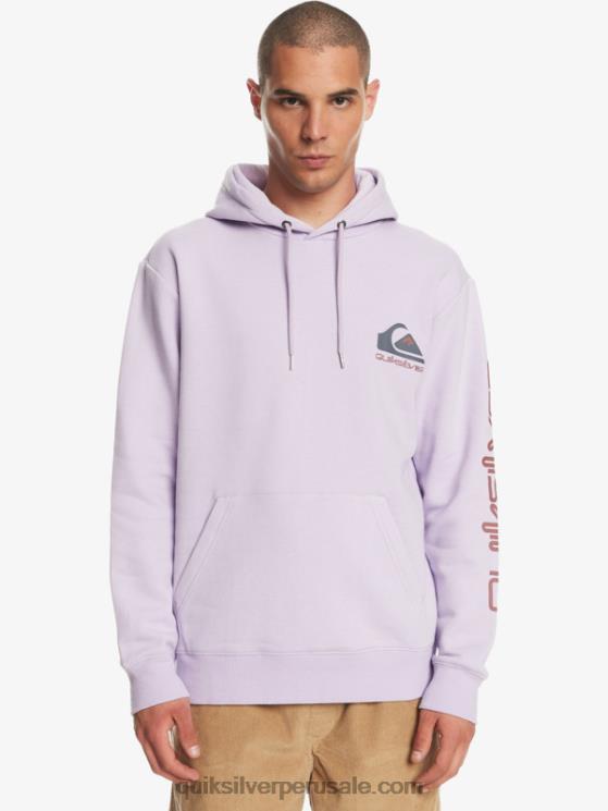 Quiksilver N8LNT1031 hombres lila pastel sudadera con logo omni en la parte superior de polar