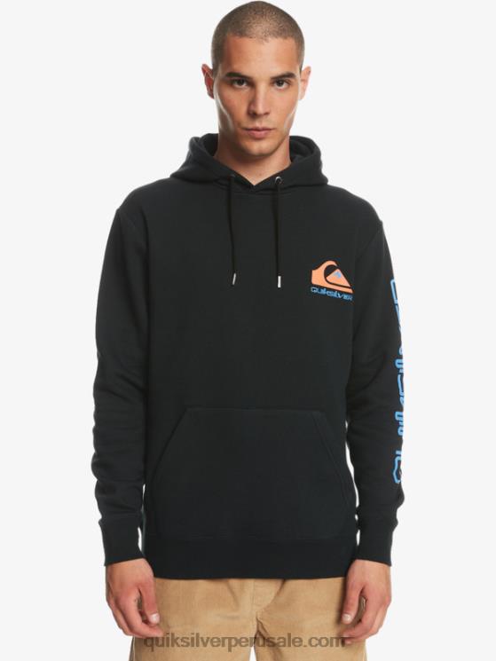 Quiksilver N8LNT1032 hombres negro sudadera con logo omni en la parte superior de polar
