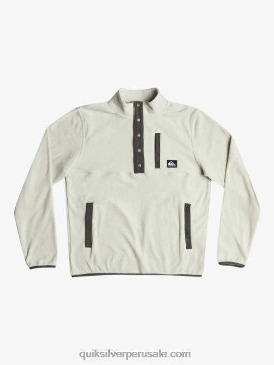 Quiksilver N8LNT1039 hombres gris violeta jersey de forro polar con botones de presión sin destino