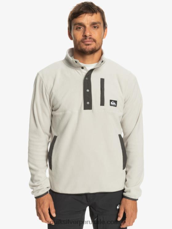 Quiksilver N8LNT1039 hombres gris violeta jersey de forro polar con botones de presión sin destino