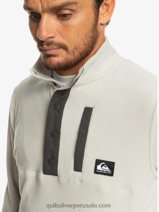 Quiksilver N8LNT1039 hombres gris violeta jersey de forro polar con botones de presión sin destino