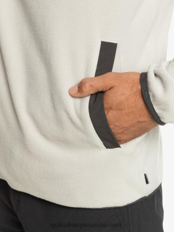 Quiksilver N8LNT1039 hombres gris violeta jersey de forro polar con botones de presión sin destino