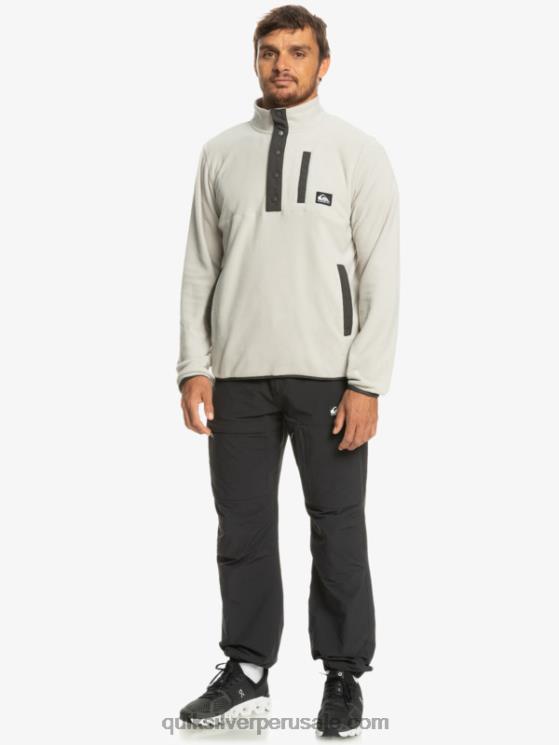 Quiksilver N8LNT1039 hombres gris violeta jersey de forro polar con botones de presión sin destino