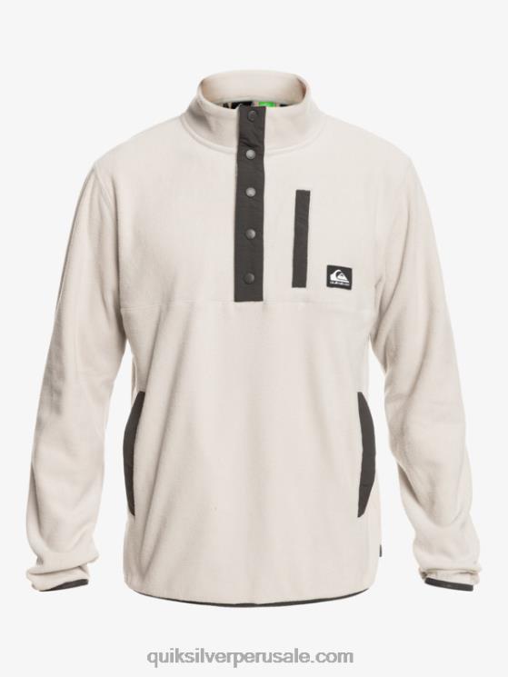 Quiksilver N8LNT1039 hombres gris violeta jersey de forro polar con botones de presión sin destino