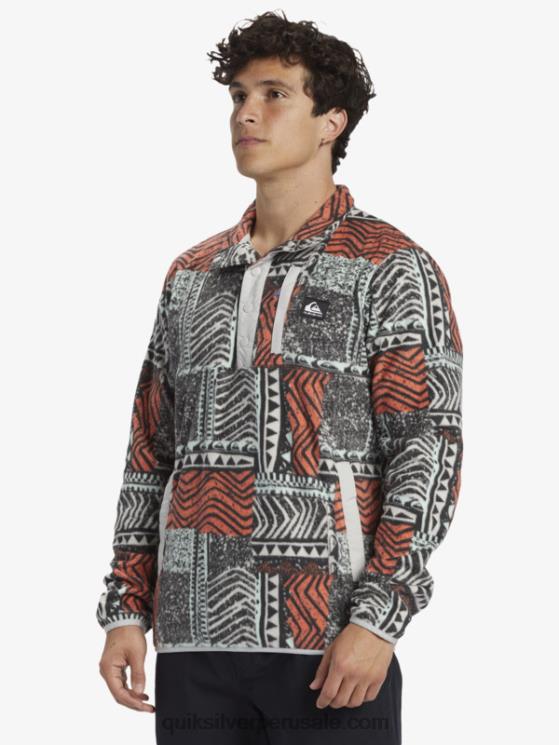 Quiksilver N8LNT1041 hombres salmón fresco soplado jersey de forro polar con botones de presión sin destino