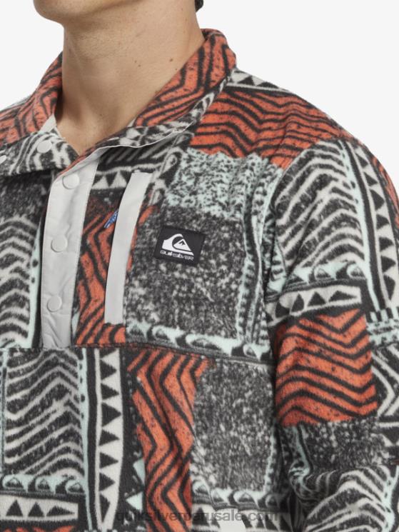 Quiksilver N8LNT1041 hombres salmón fresco soplado jersey de forro polar con botones de presión sin destino