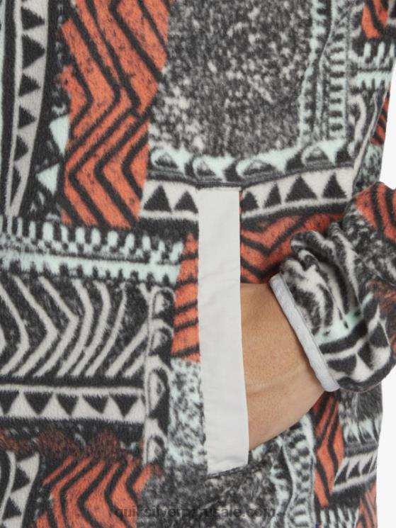 Quiksilver N8LNT1041 hombres salmón fresco soplado jersey de forro polar con botones de presión sin destino