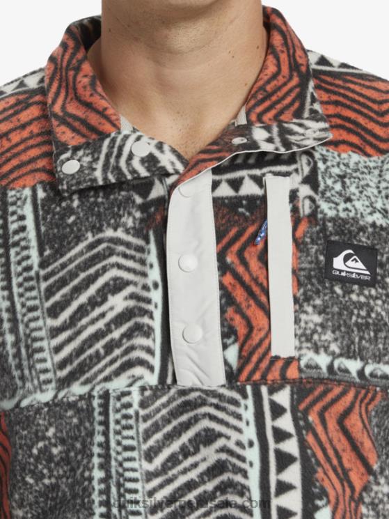 Quiksilver N8LNT1041 hombres salmón fresco soplado jersey de forro polar con botones de presión sin destino