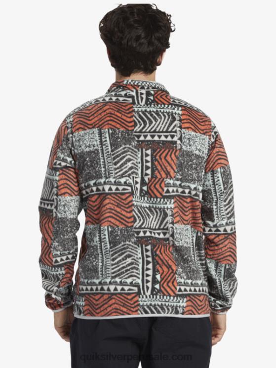 Quiksilver N8LNT1041 hombres salmón fresco soplado jersey de forro polar con botones de presión sin destino