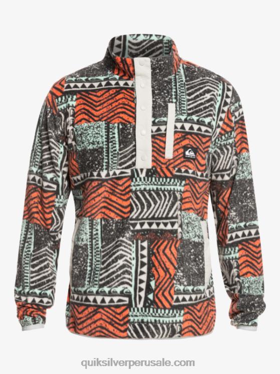 Quiksilver N8LNT1041 hombres salmón fresco soplado jersey de forro polar con botones de presión sin destino