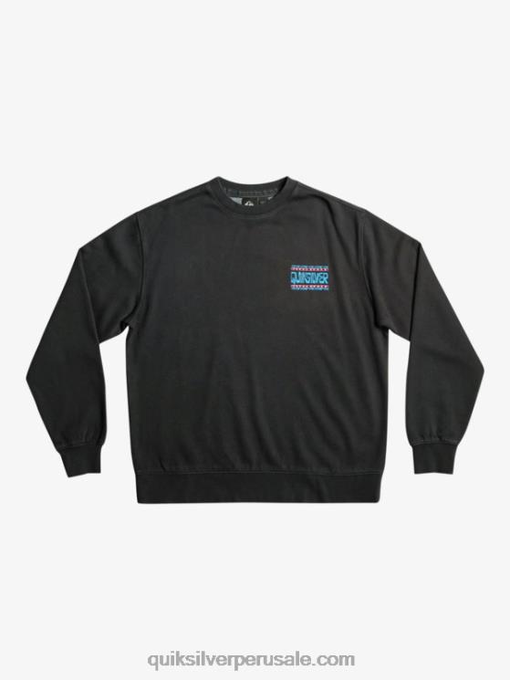 Quiksilver N8LNT1055 hombres negro sudadera con diseño de losa de neón