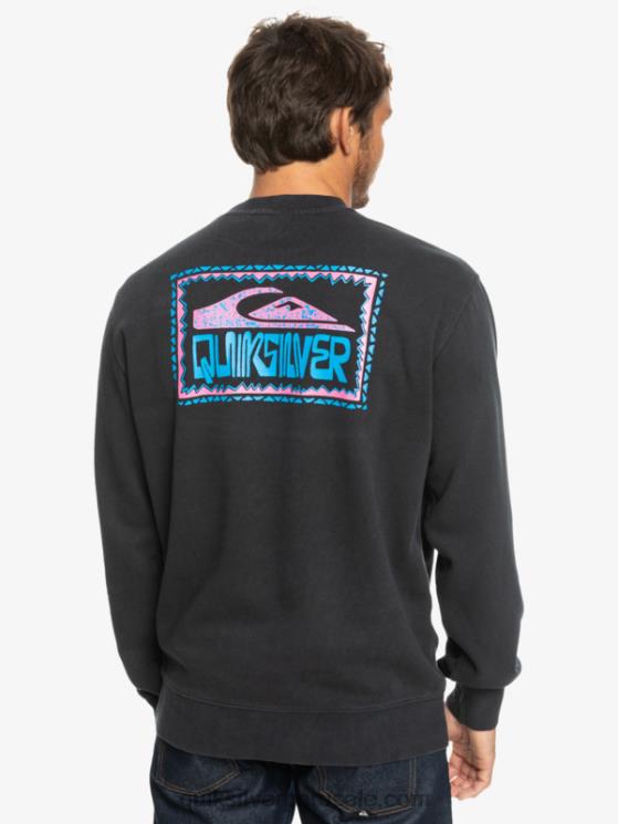 Quiksilver N8LNT1055 hombres negro sudadera con diseño de losa de neón