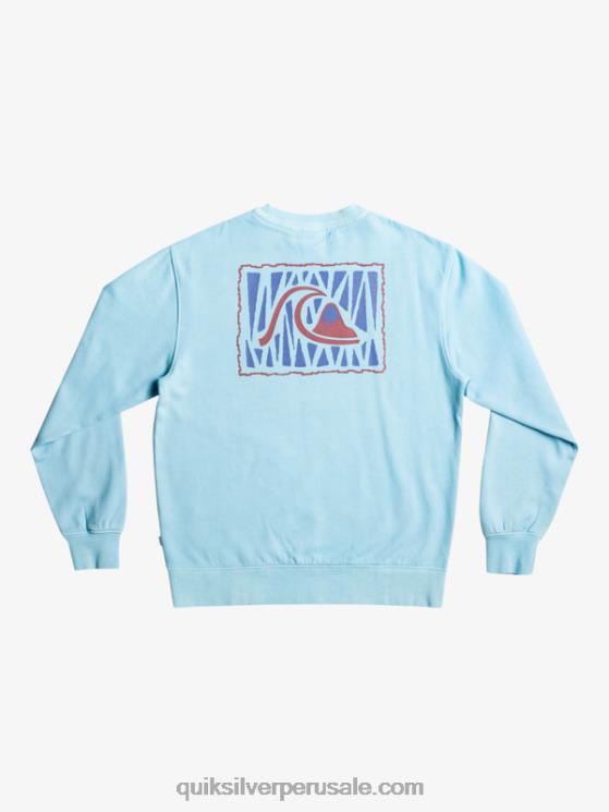 Quiksilver N8LNT1057 hombres cielo azul sudadera con diseño de losa de neón
