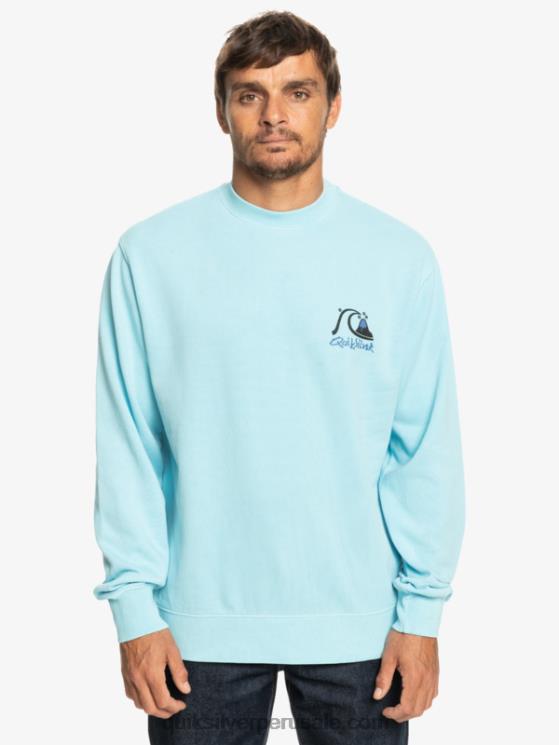 Quiksilver N8LNT1057 hombres cielo azul sudadera con diseño de losa de neón