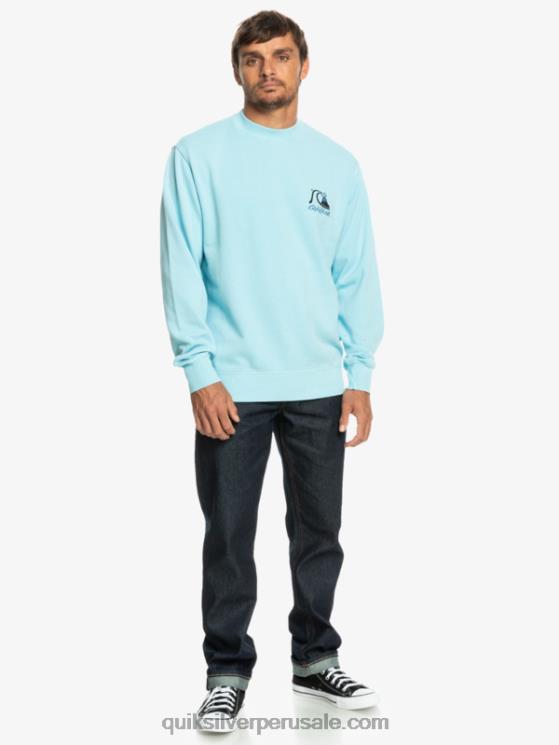 Quiksilver N8LNT1057 hombres cielo azul sudadera con diseño de losa de neón