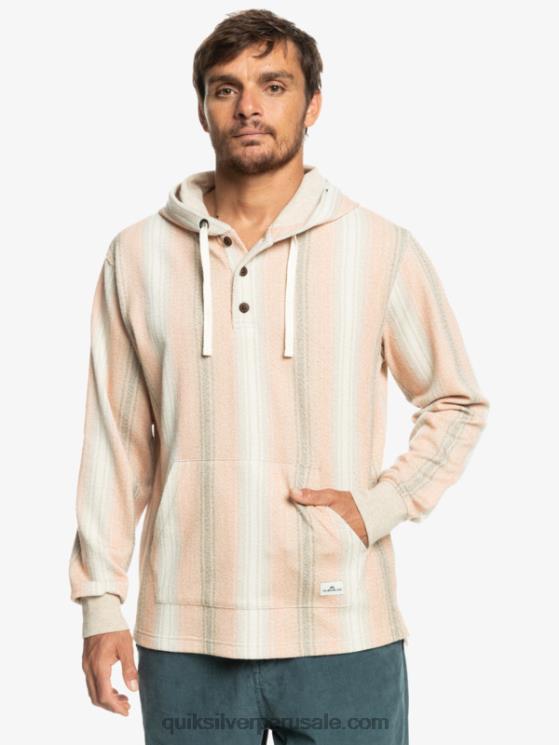 Quiksilver N8LNT1097 hombres praliné baja raya sudadera con capucha baja henley