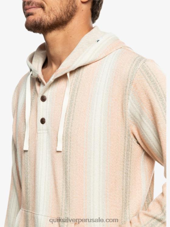Quiksilver N8LNT1097 hombres praliné baja raya sudadera con capucha baja henley