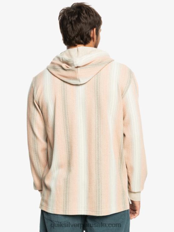 Quiksilver N8LNT1097 hombres praliné baja raya sudadera con capucha baja henley