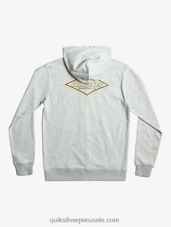 Quiksilver N8LNT1148 hombres brezo gris claro sudadera con cremallera y palabras