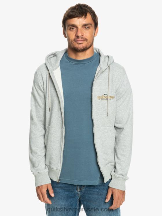 Quiksilver N8LNT1148 hombres brezo gris claro sudadera con cremallera y palabras