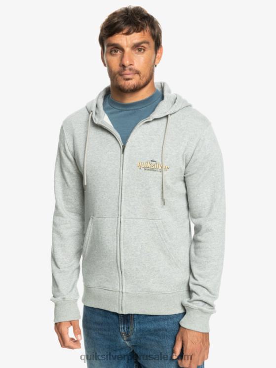 Quiksilver N8LNT1148 hombres brezo gris claro sudadera con cremallera y palabras