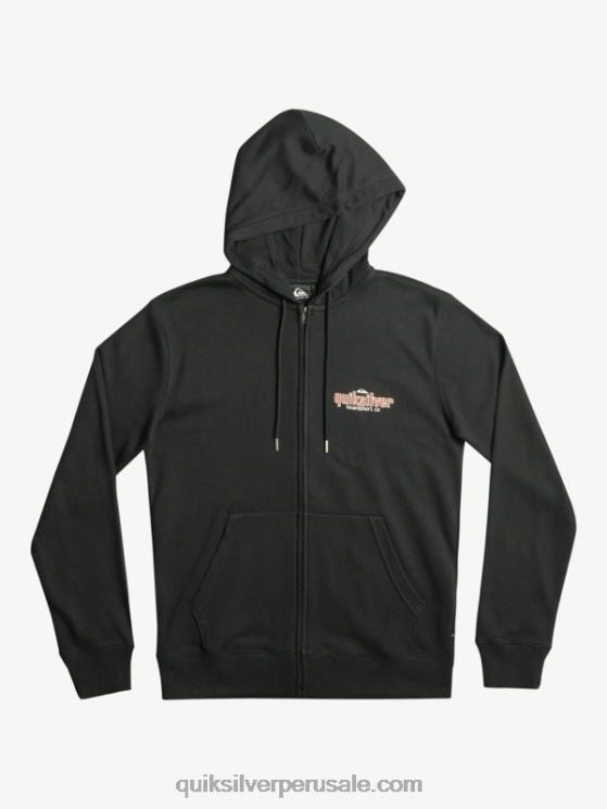 Quiksilver N8LNT1149 hombres negro sudadera con cremallera y palabras