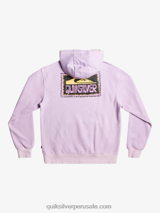 Quiksilver N8LNT1356 hombres lila pastel sudadera con capucha de losa de neón
