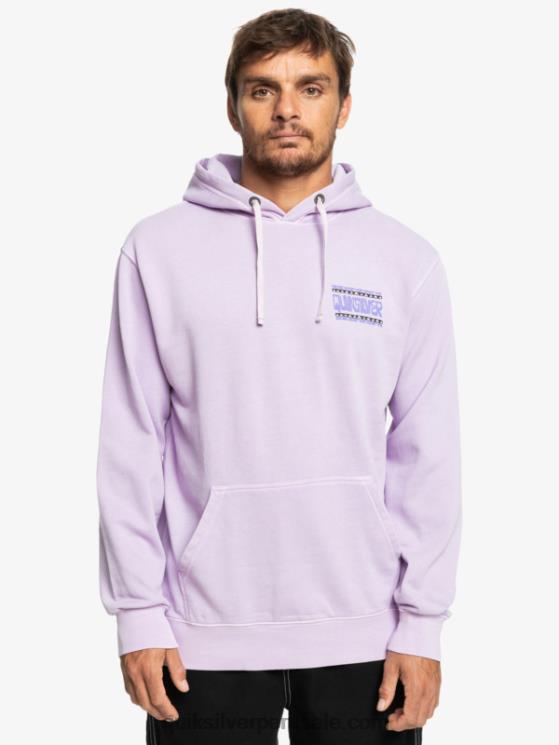 Quiksilver N8LNT1356 hombres lila pastel sudadera con capucha de losa de neón