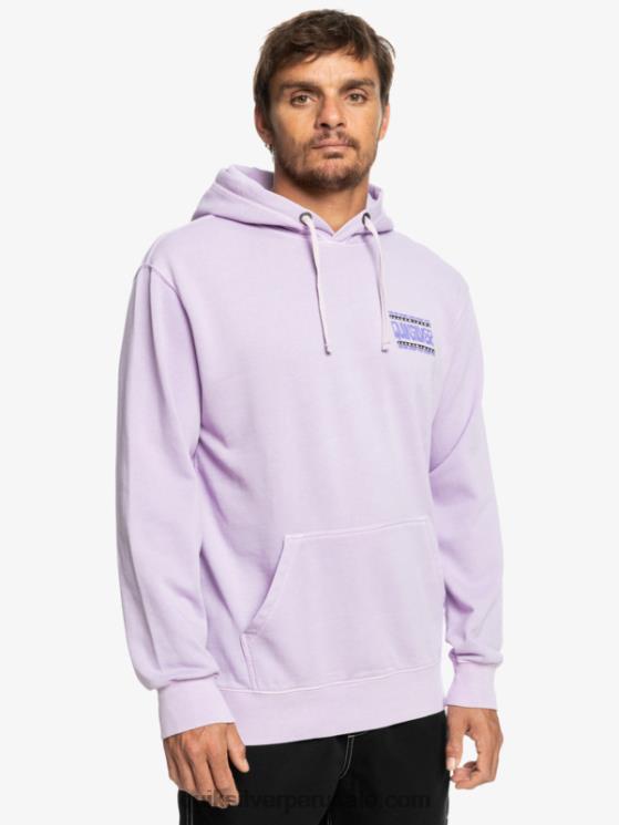 Quiksilver N8LNT1356 hombres lila pastel sudadera con capucha de losa de neón