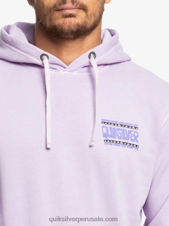 Quiksilver N8LNT1356 hombres lila pastel sudadera con capucha de losa de neón