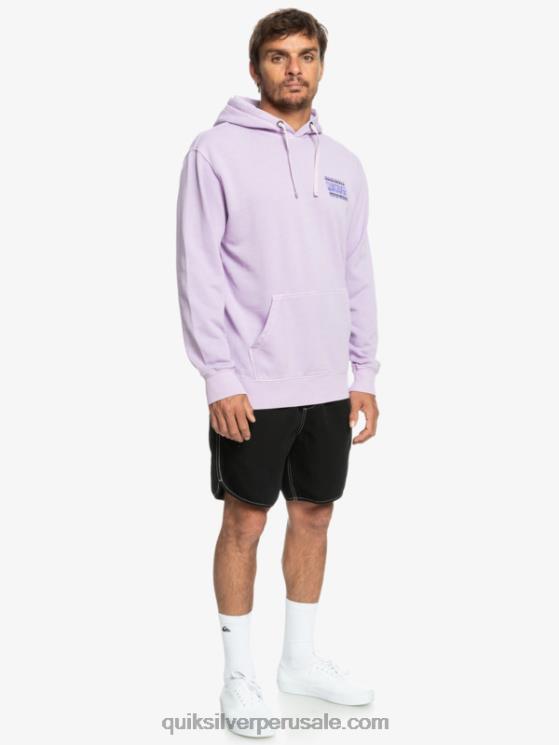 Quiksilver N8LNT1356 hombres lila pastel sudadera con capucha de losa de neón