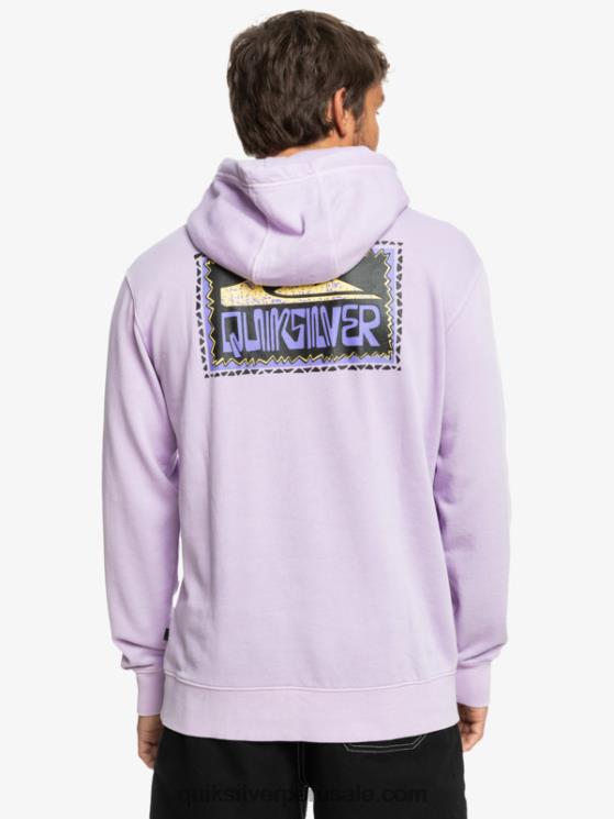 Quiksilver N8LNT1356 hombres lila pastel sudadera con capucha de losa de neón