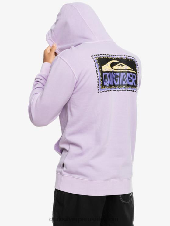 Quiksilver N8LNT1356 hombres lila pastel sudadera con capucha de losa de neón