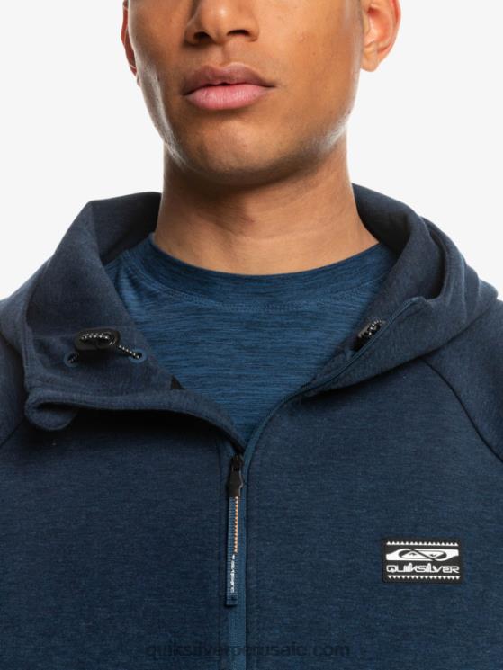 Quiksilver N8LNT1371 hombres insignia azul brezo sudadera con capucha y media cremallera