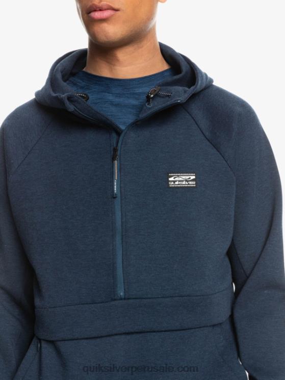 Quiksilver N8LNT1371 hombres insignia azul brezo sudadera con capucha y media cremallera